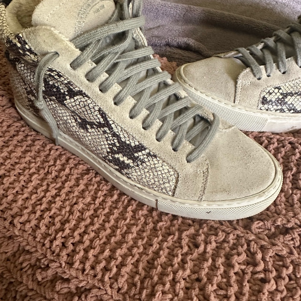 P448 Snake Print High-Top Sneakers